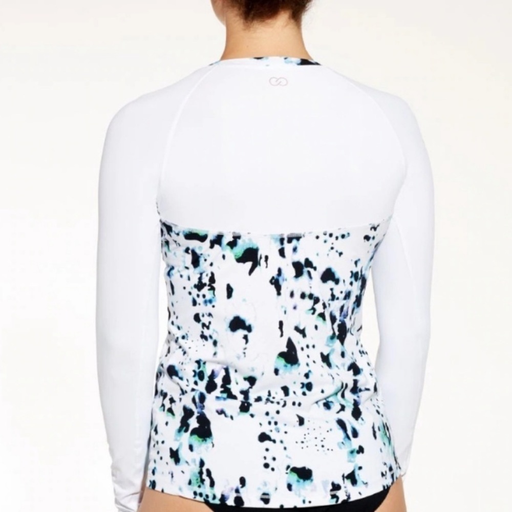 Calia Carrie Underwood White Long Sleeve Rash Guard Swimsuit top Size M - Picture 3 of 11